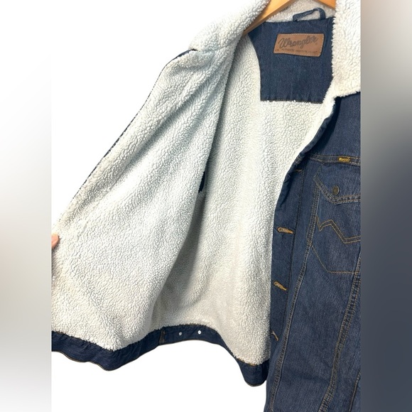Wrangler | Authentic Western Sherpa Lined Jacket | Men’s Size XL Denim Button Up - Picture 7 of 8